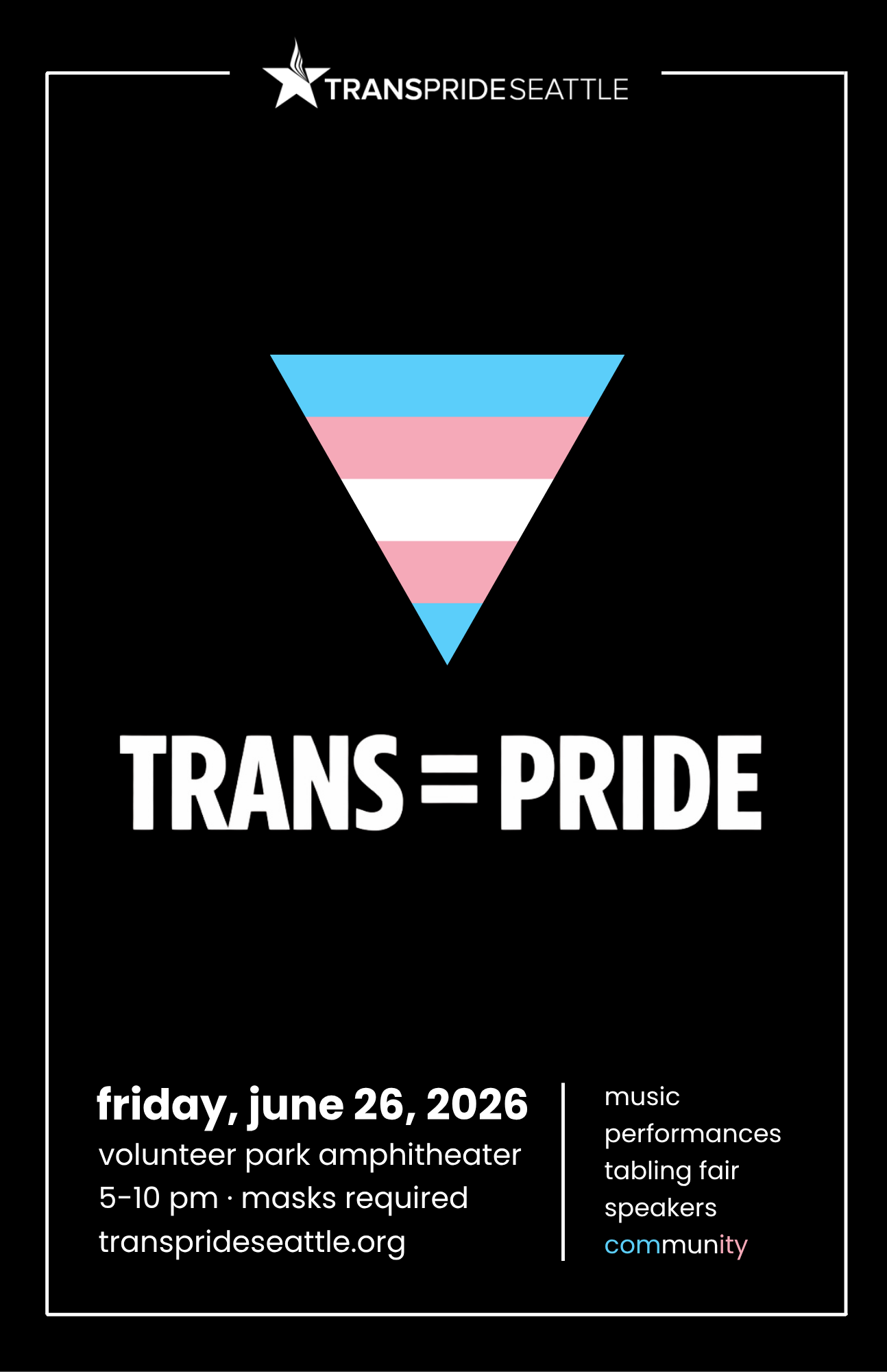 Trans Pride Seattle 2024 poster